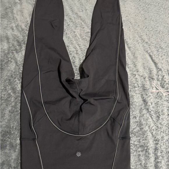 Athleta Black Leggings with White Stitching - Picture 7 of 7